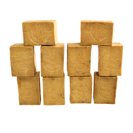 10 bars of traditional Aleppo soap (15% laurel oil) 180g±\bar